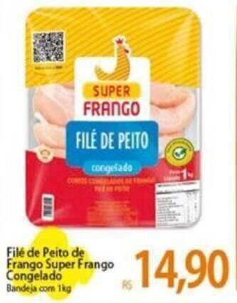 Atacadão Filé de Peito de Frango Super Frango Congelado Bandeja com 1kg oferta