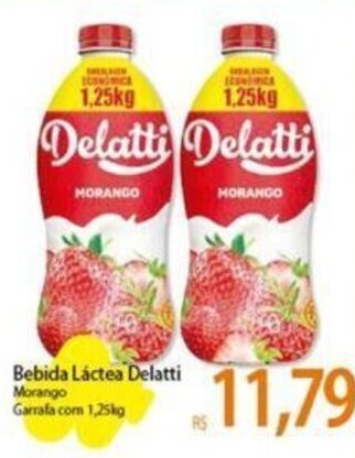 Atacadão Bebida Láctea Delatti Morango Garrafa com 1,25kg oferta