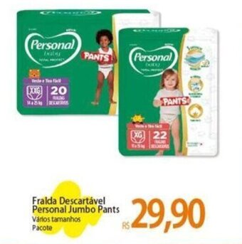 Atacadão Fralda Descartável Personal Jumbo Pants Vários tamanhos Pacote oferta