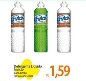 Atacadão Detergente Líquido Invicto Coco/Limão Frasco com 500ml oferta