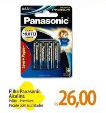 Atacadão Pilha Panasonic Alcalina Palito-Premium Pacote com 6 unidades oferta