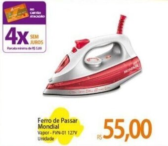 Atacadão Ferro de Passar Mondial Vapor-FVN-01 127V Unidade oferta
