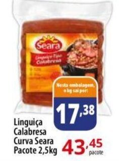 Akki Atacadista Linguiça Calabresa Curva Seara Pacote 2,5kg oferta