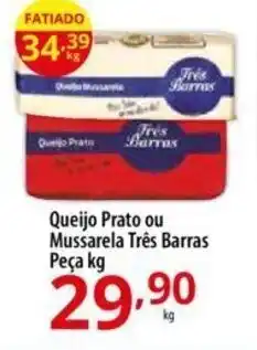 Akki Atacadista Queijo Prato ou Mussarela Três Barras Peça kg oferta