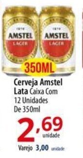 Akki Atacadista Cerveja Amstel Lata Caixa Com 12 Unidades De 350ml oferta