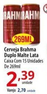 Akki Atacadista Cerveja Brahma Duplo Malte Lata Caixa Com 15 Unidades De 269ml oferta