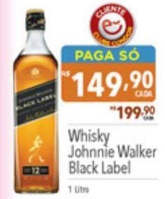 Supermercados Condor Whisky Johnnie Walker Black Label 1 litro oferta