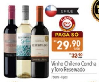 Supermercados Condor Vinho Chileno Concha y Toro Reservado oferta