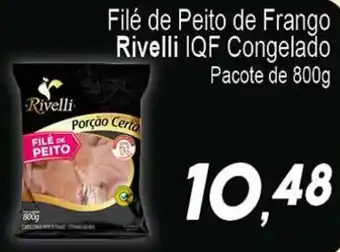 Filé de Peito de Frango Rivelli IQF Congelado Pacote de 800g