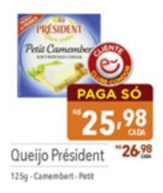Queijo Président 125g-Camembert-Petit