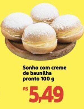 Extra Supermercado Sonho com creme de baunilha pronto 100 g oferta