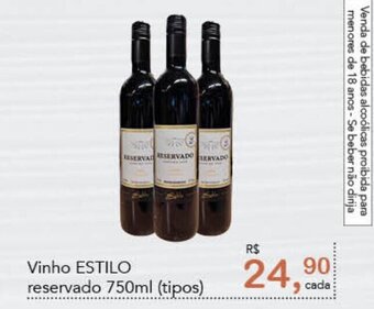 Cometa Supermercados Vinho ESTILO reservado 750ml (tipos) oferta