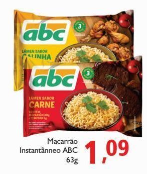 Supermercados ABC Macarrão instantâneo abc 63g oferta