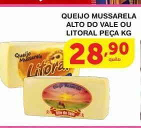 Roldão Queijo mussarela alto do vale ou litoral peça kg oferta