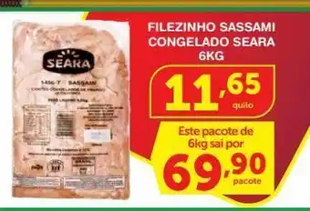 Roldão Filezinho sassami congelado seara 6kg oferta