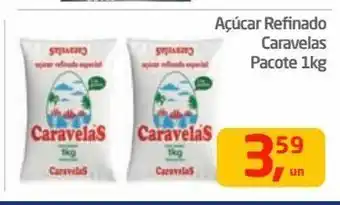 Tenda Atacado Açúcar refinado caravelas pacote 1kg oferta