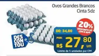 Tenda Atacado Ovos grandes brancos conta 5dz oferta