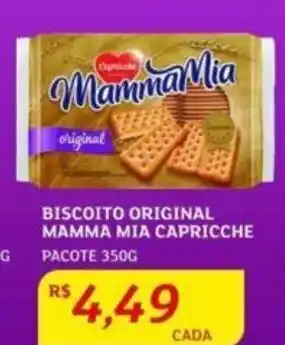 Assaí Atacadista BISCOITO ORIGINAL MAMMA MIA CAPRICCHE PACOTE 350G oferta
