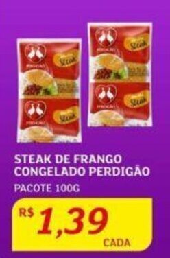 Assaí Atacadista STEAK DE FRANGO CONGELADO PERDIGÃO PACOTE 100G oferta