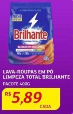 Assaí Atacadista LAVA-ROUPAS EM PÓ LIMPEZA TOTAL BRILHANTE PACOTE 400G oferta