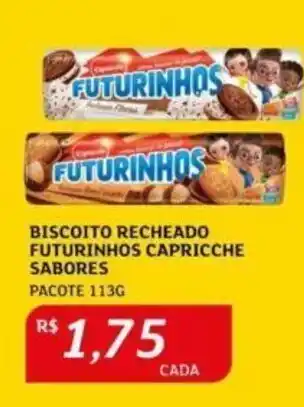 Assaí Atacadista BISCOITO RECHEADO FUTURINHOS CAPRICCHE SABORES PACOTE 113G oferta