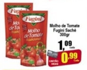 Higa's Supermercado Molho de Tomate Fugini sache 300g oferta