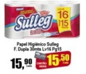 Papel Higiénico Sulleg F. Dupla 30mts Lv16 Pg15