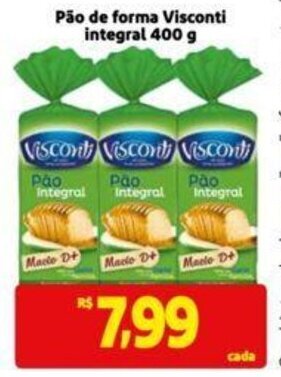 Extra Supermercado Pão de forma Visconti integral 400 g oferta