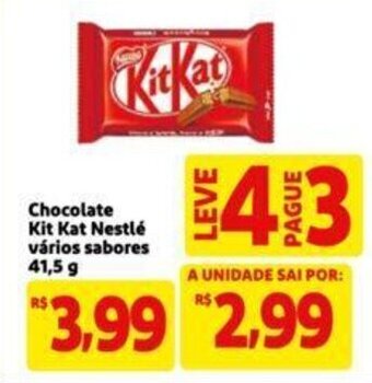 Extra Supermercado Chocolate Kit Kat Nestlé vários sabores 41,5 g oferta