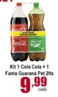 Higa's Supermercado Kit 1 Coca Cola + 1 Fanta Guarana Pet 2L oferta