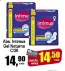 Higa's Supermercado Abs. Intimus Gel Noturno c/30 oferta