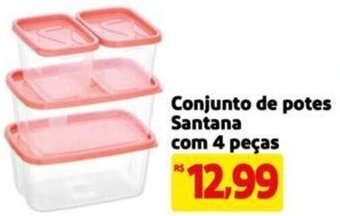 Extra Supermercado Conjunto de potes Santana com 4 peças oferta