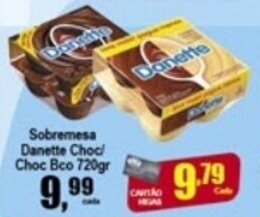 Higa's Supermercado Sobremesa Danette Choc/ Choc Bco 720g oferta