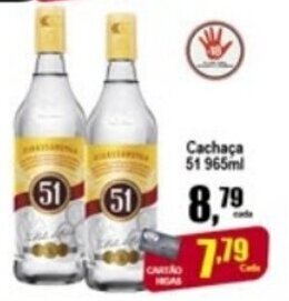 Higa's Supermercado Cachaca 51 965ml oferta