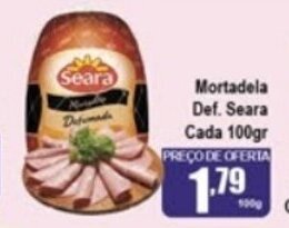Mortadela Def. Seara Cada 100g