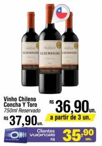 Fort Atacadista Vinho Chileno Concha y Toro 750ml Reservado oferta