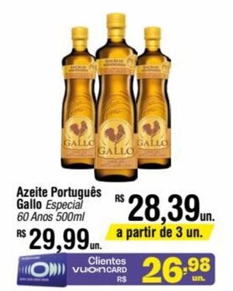 Fort Atacadista Azeite Português Gallo Especial 60 Anos 500ml oferta