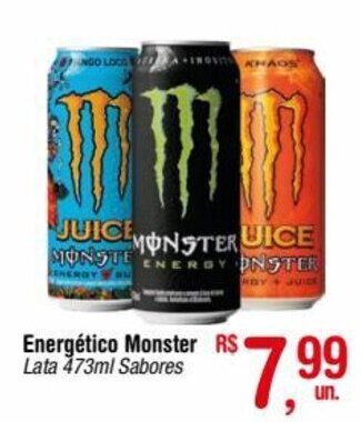 Fort Atacadista Energético Monster Lata 473ml Sabores oferta