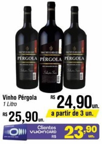 Fort Atacadista Vinho Pérgola 1 Litro oferta