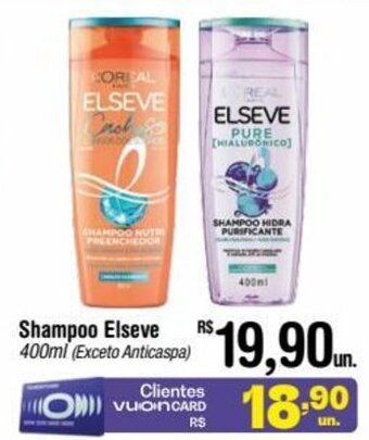 Fort Atacadista Shampoo Elseve 400ml (Exceto Anticaspa) oferta