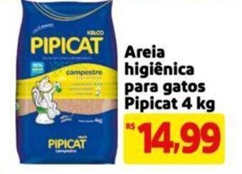 Areia higiênica para gatos Pipicat 4 kg