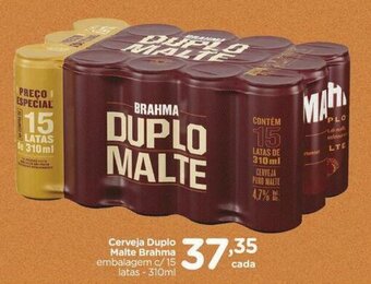 Cerveja Duplo Malte Brahma embalagem c/15 latas-310ml