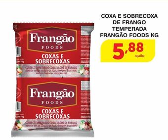 Roldão Coxa e sobrecoxa de frango temperada frangão foods kg oferta