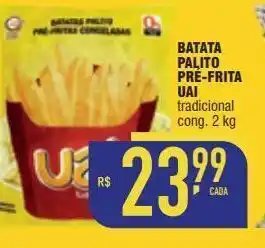 Batata palito pré-frita uai tradicional cong. 2 kg
