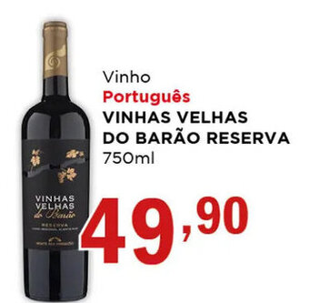 Supermercados Mundial Vinho Português VINHAS VELHAS DO BARÃO RESERVA 750ml oferta