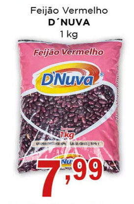 Supermercados Mundial Feijão Vermelho D'NUVA 1 kg oferta