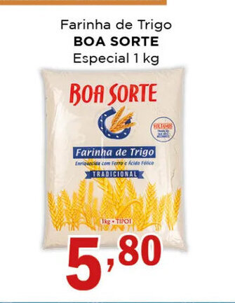 Supermercados Mundial Farinha de Trigo BOA SORTE Especial 1 kg oferta