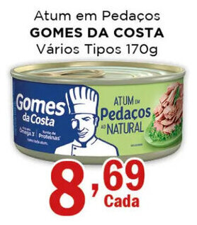 Supermercados Mundial Atum em Pedaços GOMES DA COSTA Vários Tipos 170g oferta