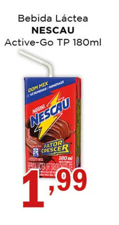 Supermercados Mundial Bebida Láctea NESCAU Active-Go TP 180ml oferta
