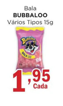Supermercados Mundial Bala BUBBALOO Vários Tipos 15g oferta